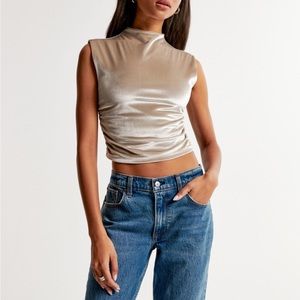 Abercrombie & Fitch Paloma Top Beige Size Small